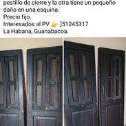 ⚠️⚠️ PUERTA ARTESANAL DE DOS HOJAS CON VENTANILLAS DE CRISTAL - Img 58367691