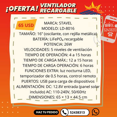 Ventilador recargable - Img 122062213