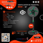 💲35💲VENTILADOR DE PEDESTAL EKO 18". FACTURA Y GARANTÍA DE 1 AÑO. TLF 54833699 - Img 49442451