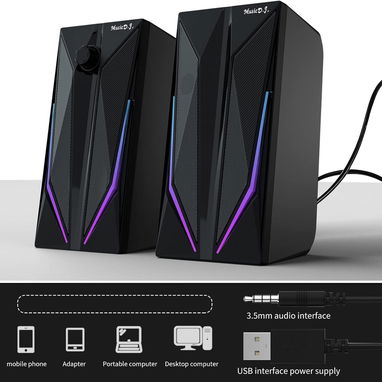 ✅Bocinas para pc RGB Conector de 0.138 in, USB - 4/4