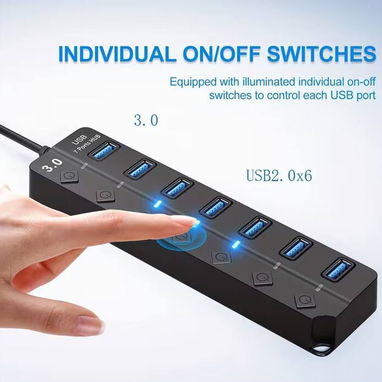 Hub USB 3.0 – 7 Puertos con Interruptores | videojuegoshabana.com - Img 122580019