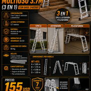 👷♂️ALUMINIO👷♂️ESCALERA PLEGABLE MULTIPROPÓSITO 5.7M. MENSAJERIA CON FACTURA Y GRANATÍA - Img 55767811