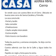Casa Cerró Gas de la calle. Azotea libre - Img 54334157