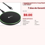 1Hora GAR151: Cargador Inalámbrico 15W con Diseño Minimalista $9 VPT#-0071 - Img 55425422