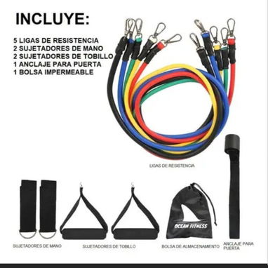 SET DE EJERCICIOS CON LIGAS TUBULARES Y DE RESISTENCIA - Img 126339010