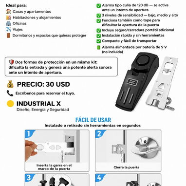 🔌 Protege tu casa o negocio! SENSOR DE MOVIMIENTO CON ALARMA Y 2 CONTROL REMOTO - 4/5