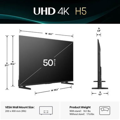 🔥 TELEVISOR HISENSE 50” 4K GOOGLE TV🔥 NUEVO EN CAJA 🔥 BUEN PRECIO 🔥 - 5/5
