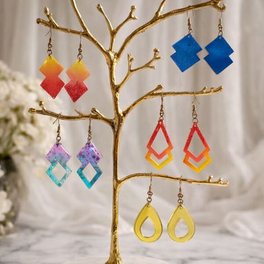Aretes de resina. Joyería Artesanal Always - Img 123208189