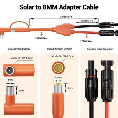 Cable Adaptador Solar a DC7909 / DC8020 9.1 Metros - 2/4