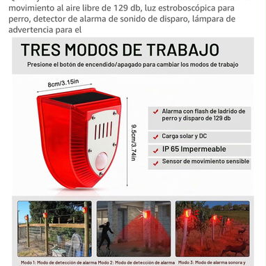 Alarma Sonora y Luminosa Para Proteger Instalaciones de Paneles Solares - 5/6