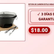 ESTUFA DE CARBÓN ESTILO HIBACHI - Img 58260826