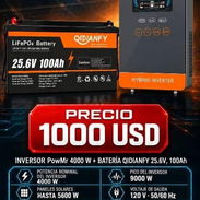 Combo Solar (PowMr + batería Qidianfy 25.6V 100Ah) ☀️ Combo Solar: Inversor PowMr 4000W + batería LiFePO4 25.6V 100Ah. E - Img 57920160