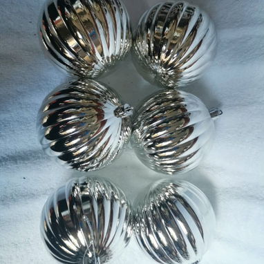 💜Set de 6 bolas de navidad con relieve 10cm(bien grande)  (dh) - 5/5