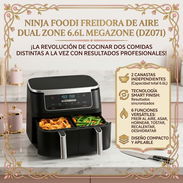 Ninja Freidora De Aire Foodi Dualzone Flexbasket 6.6L Megazone Dz071 Negra en 270 usd - Img 57553627