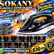 PLANCHA A VAPOR DE ROPA SOKANY SK-YD-2119, FACTURA Y GARANTÍA, NUEVA EN SU CAJA. VARIEDAD DE PRODUCTOS IMPORTADOS - Img 57532137