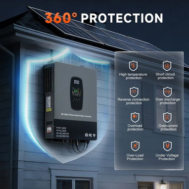 Inversor Solar Híbrido DATOUBOSS 12KW – 120V/240V Split Phase - 2/4
