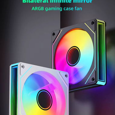 Ventilador PC 120mm SNOWMAN 🌈💻 ARGB con efecto espejo infinito, flujo de aire inverso silencioso 16dBA, 5V PWM - 9/9