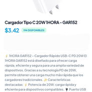 Cargador TipoC 20W 1Hora- GAR152 - Img 56813503