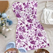 Vestido de verano blanco y morado - Img 54523386