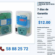 PROTECTOR DE VOLTAJE 220 V V010 VPT-0294 - Img 55993049