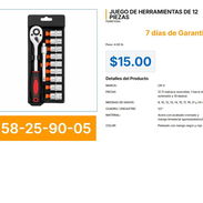 JUEGO DE HERRAMIENTAS DE 12 PIEZAS . - Img 57237154