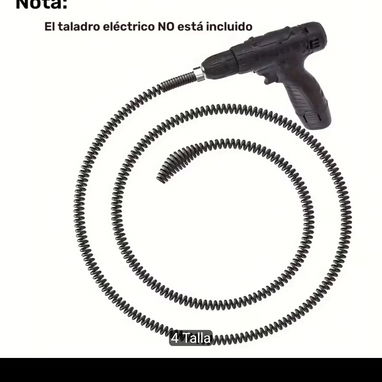 Kit de Serpiente de Drenaje para Taladro. ¡Destapa tuberías como profesional! NO incluye taladro. - 4/10