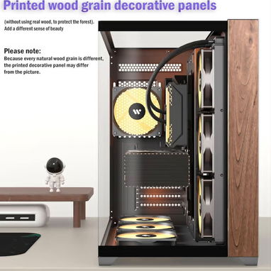 Chasis GAMING Estilo pecera, Vidrio Templado y paneles de madera minimalistas - Img 122536703