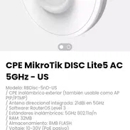 CPE MikroTik DISC Lite5 AC 5GHz - US. Modelo: RBDisc-5nD-US - Img 55045246