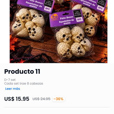 Set de cráneos de calavera pequeños 💀trae 8 cabezas Rebajado Hallowen Decoración - 2/2