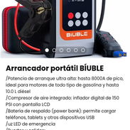 Arrancador portátil BÍUBLE. Compresor de aire, power bank, luz LED integrados. Nuevo - Img 52187718