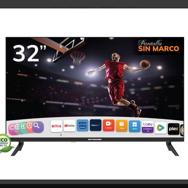 Smart TV 32p hd smart, android 13.0, (whale os), sin marco, c/control remoto de voz precio $220 USD Transporte Incluido - Img 127276882
