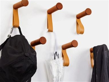 Ganchos adhesivos de pared de madera para sombreros, perchero montado en la pared, clavijas de madera extendidas para co - Img 67198800