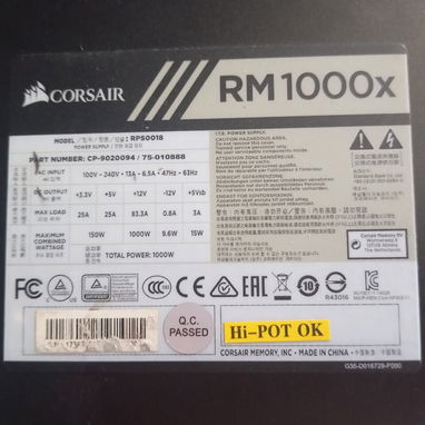 FUENTE CORSAIR DE 1000 WATTS ROTA, LEAN DENTRO, AL 52843801 - 2/3