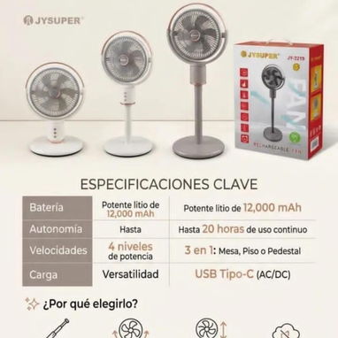 Ventilador recargable - Img 126548003