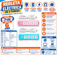 ‼️REGLETA ELÉCTRICA DE 4 TOMAS‼️ - Img 57276498