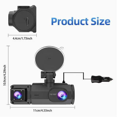 Camara paraa Carro de 1080P Full HD dos Canales - 4/4