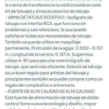 Kit de Tatuaje completo WTK070 - Máquina rotativa para principiantes, cartuchos incluidos 🌐 - 2/3