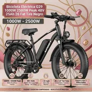 Bicicleta Eléctrica G29 1000W 2500W Peak 48V 25Ah 26 Fat Tire Negro - Img 57384740