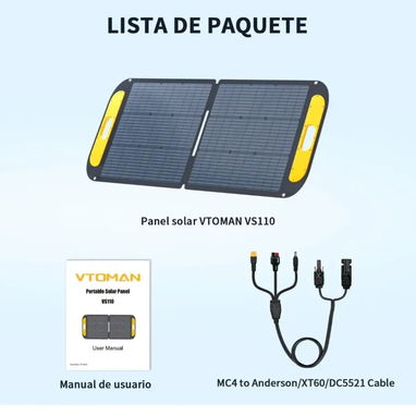 PANEL SOLAR PARA ESTACIONES DE CARGA, MARCA VTOMAN 110W - 2/6