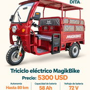 Triciclo Eléctrico MagikBike 1500W – 80 km Autonomía, 850 kg Carga – Perfecto para Negocios - Img 57378575