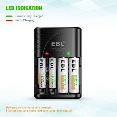 🔋 CARGADOR DE BATERIAS RECARGABLES 🔋 PARA AA - AAA -9 VOLT 🔋 MARCA EBL® 🔋 CALIDAD 🔋 5.887.23.60 - Img 81990991