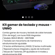 Kit gamer de teclado y mouse - UNNO. Nuevo - Img 50096276