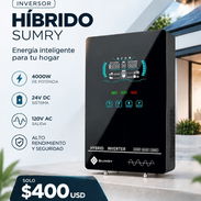 INVERSOR HÍBRIDO SUMRY POWER 4K WATTS 24 V DC 140 AMPERES - Img 58195273