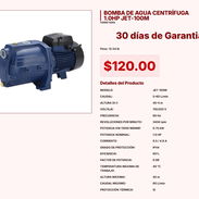 Rendimiento total para esta Bomba de agua centrífuga 1.0HP nueva pro VPT#-0048 - Img 55425052
