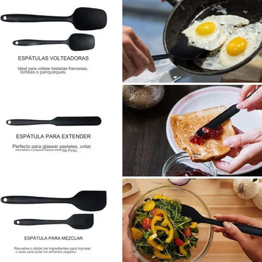 Espátulas Ovente Premium - Set de 5 espátulas de silicona 🌐 - 4/8