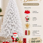 Árbol de Navidad Blanco 2.13 metros - Img 58187296