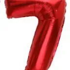 Globos rojo y rosa de números - 3/10