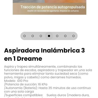 Aspiradora Inalámbrica 3 en 1 Dreame. Combina las funciones de escoba, aspiradora y trapeador en una sola herramienta - 4/7