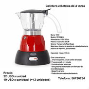 Cafetera Electrica de 3 tazas - Img 55727281