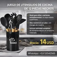 Juego de Utensilios de Cocina de 12 Piezas Negros - Img 55995169